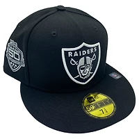 Las Vegas Raiders Black Pro Image Exclusive Multi Football Patch Gray UV New Era 59FIFTY Fitted Hat