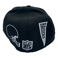 Las Vegas Raiders Black Pro Image Exclusive Multi Football Patch Gray UV New Era 59FIFTY Fitted Hat