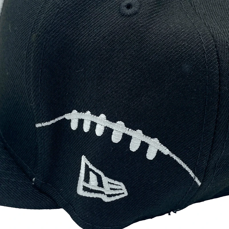 Las Vegas Raiders Black Pro Image Exclusive Multi Football Patch Gray UV New Era 59FIFTY Fitted Hat