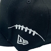 Las Vegas Raiders Black Pro Image Exclusive Multi Football Patch Gray UV New Era 59FIFTY Fitted Hat