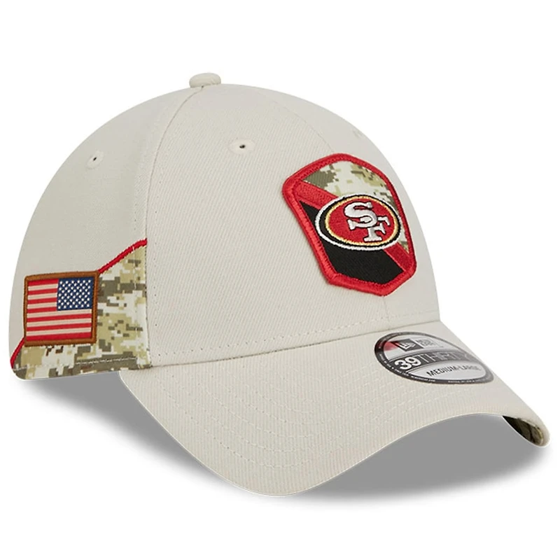 San Francisco 49ers New Era 2023 NFL Salute to Service Stone 39THIRTY Flex Hat