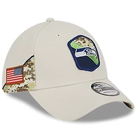 Seattle Seahawks New Era 2023 NFL Salute to Service Stone 39THIRTY Flex Hat