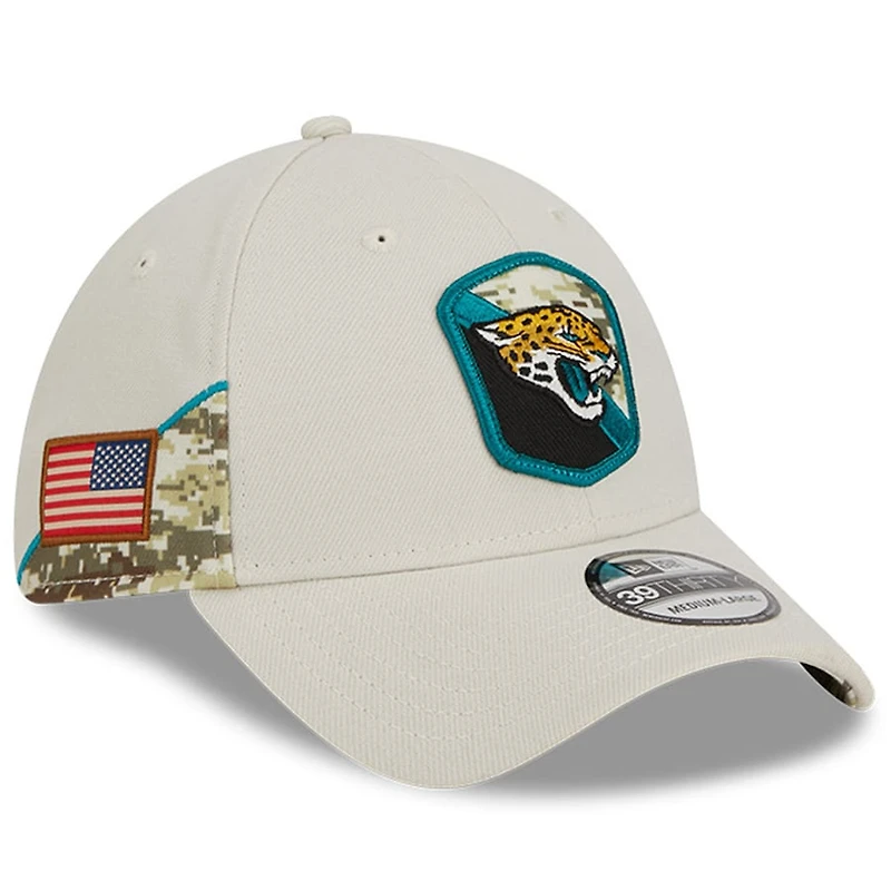 Jacksonville Jaguars New Era 2023 NFL Salute to Service Stone 39THIRTY Flex Hat