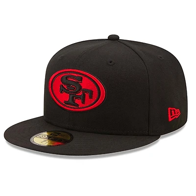 San Francisco 49ers Black Red Alt Basic NFL New Era 59FIFTY Fitted Hat
