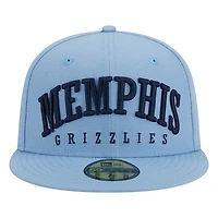 Memphis Grizzlies Light Blue Big Arch Text NBA New Era 59FIFTY Fitted Hat