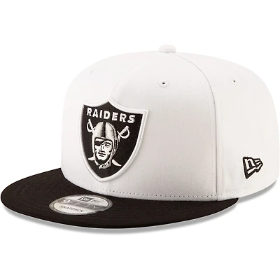 Las Vegas Raiders White Black Two Tone Basic NFL New Era 9FIFTY Snapback Hat