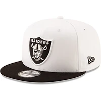 Las Vegas Raiders White Black Two Tone Basic NFL New Era 9FIFTY Snapback Hat