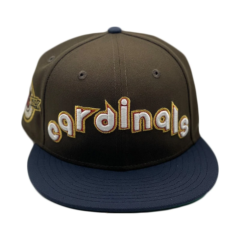 St. Louis Cardinals Brown Navy Two Tone 100th Anniversary Patch Green UV New Era 59FIFTY Fitted Hat