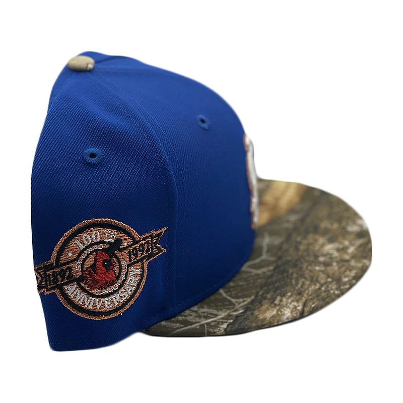St. Louis Cardinals Blue Realtree Camo Two Tone 100th Anniversary Patch Gray UV New Era 59FIFTY Fitted Hat