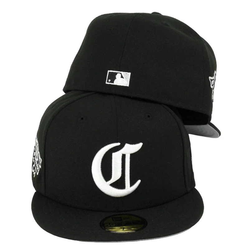 Cincinnati Reds Cyber Monday Black "Chrome C" 150th Patch Gray UV New Era 59FIFTY Fitted Hat
