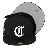 Cincinnati Reds Cyber Monday Black "Chrome C" 150th Patch Gray UV New Era 59FIFTY Fitted Hat