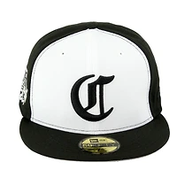Cincinnati Reds Black White "Chrome C" 150th Patch Gray UV New Era 59FIFTY Fitted Hat