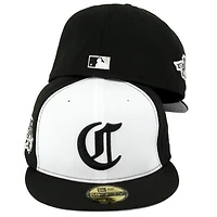 Cincinnati Reds Black White "Chrome C" 150th Patch Gray UV New Era 59FIFTY Fitted Hat