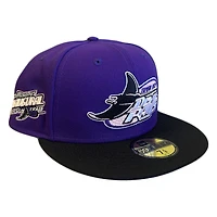 Tampa Bay Rays Purple Two Tone Storm Pack 1998 Inaugural Season Patch Baby Pink UV New Era 59FIFTY Fitted Hat