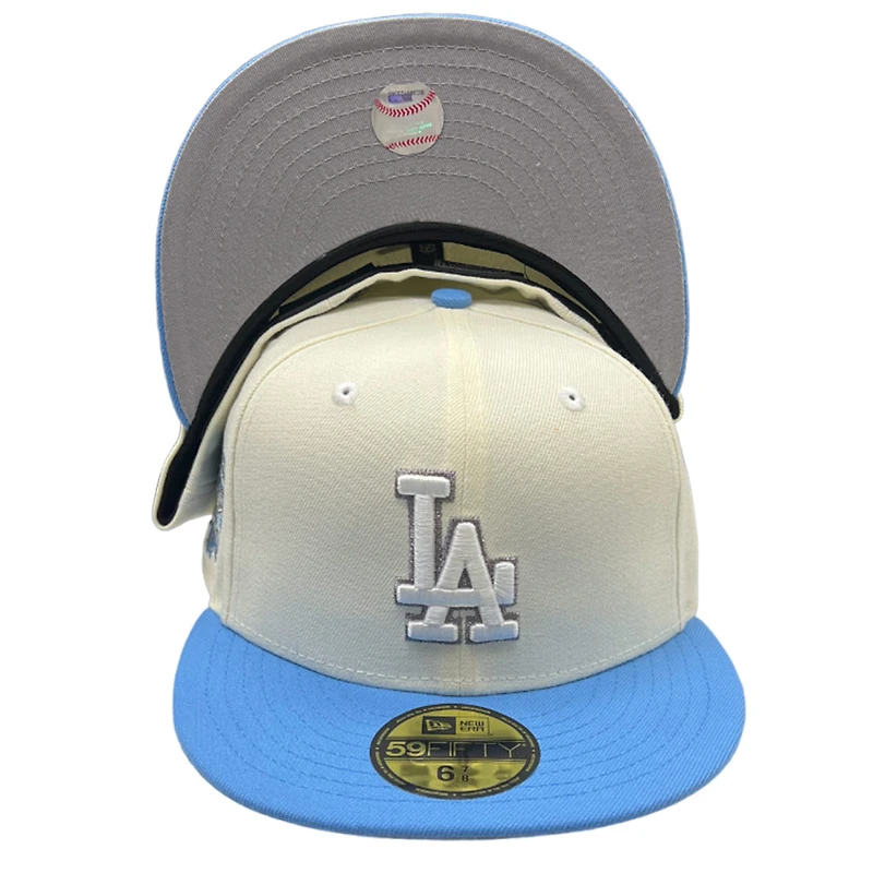 Los Angeles Dodgers Chrome Light Blue 40th Patch Gray UV New Era 59FIFTY Fitted Hat