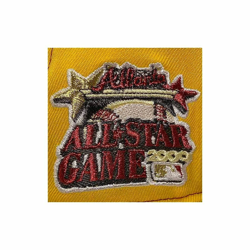 Atlanta Braves Gold and Burgundy My Hood To Yours 2 2000 All Star Game Patch Gray UV New Era 59Fifty Fitted Hat