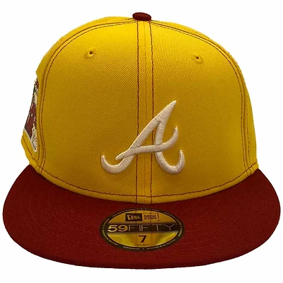 Atlanta Braves Gold and Burgundy My Hood To Yours 2 2000 All Star Game Patch Gray UV New Era 59Fifty Fitted Hat