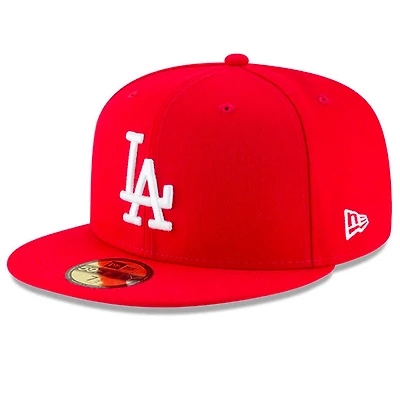 Los Angeles Dodgers Red and White Basic New Era 59FIFTY Fitted Hat