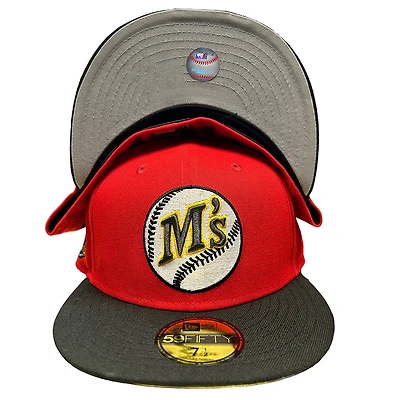 Seattle Mariners Red Renzy Pack 35th Aniv Patch Gray UV New Era 59FIFTY Fitted Hat