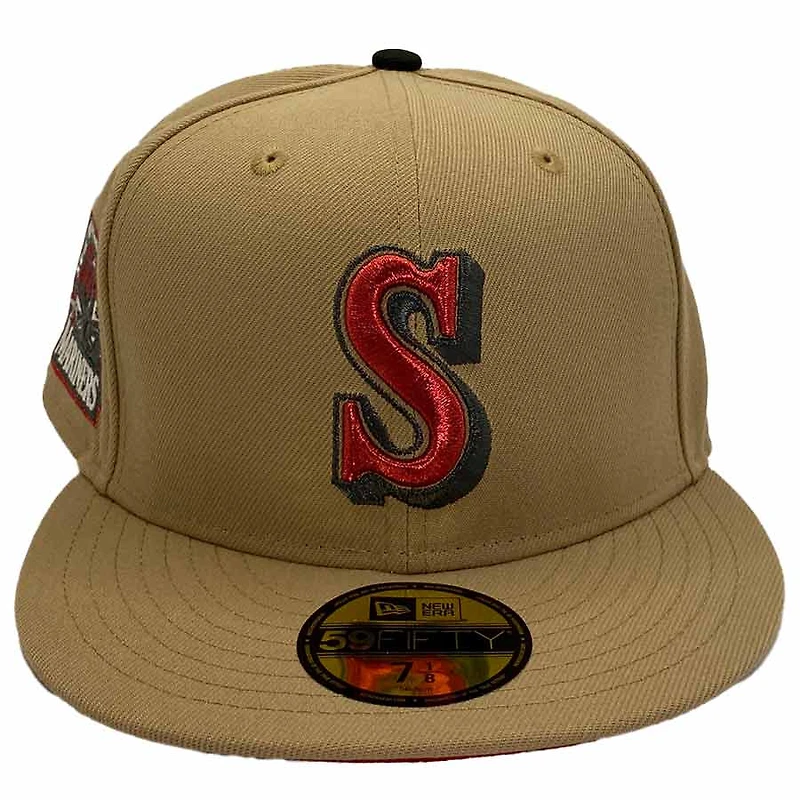 Seattle Mariners Khaki Rager Pack 30th Anniversary Patch Red UV New Era 59Fifty Fitted Hat