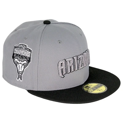 Arizona Diamondbacks Gray Black Two Tone 1998 Patch UV 59FIFTY Fitted Hat