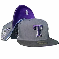 Texas Rangers The Undertaker Graphite and Black Two Tone 2019 Final Season Patch Purple UV New Era 59Fifty Fitted Hat