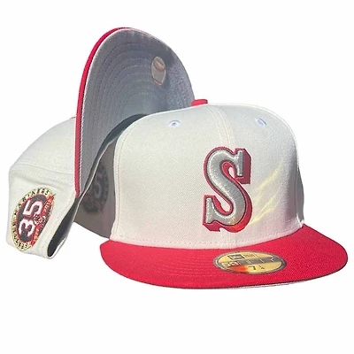 Seattle Mariners The HBK Chrome and Red Two Tone 35th Anniversary Patch Gray UV New Era 59Fifty Fitted Hat