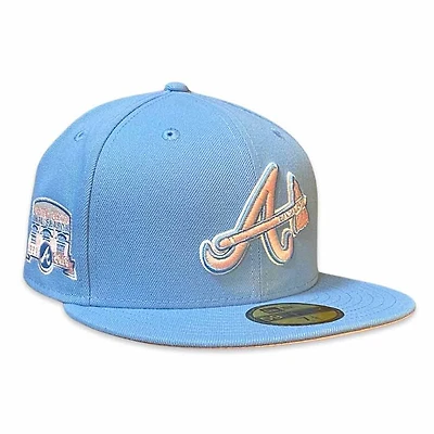 Atlanta Braves Icy Blue Turner Field Final Season Patch Pink UV New Era 59Fifty Fitted Hat
