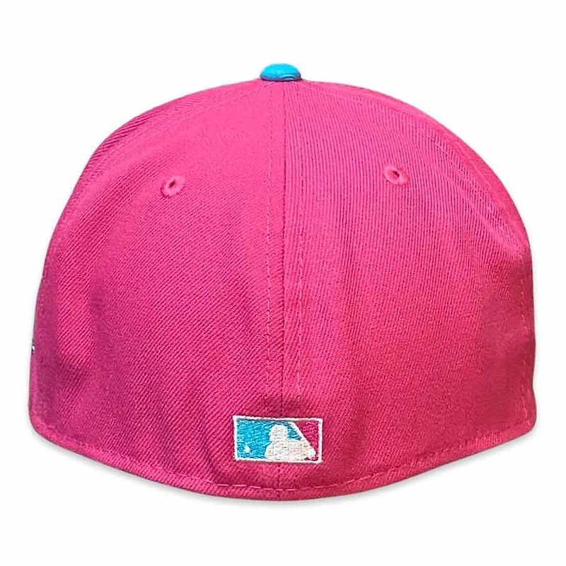 Atlanta Braves Neon Pink and Blue Two Tone 150th Anniversary Patch New Era 59Fifty Fitted Hat