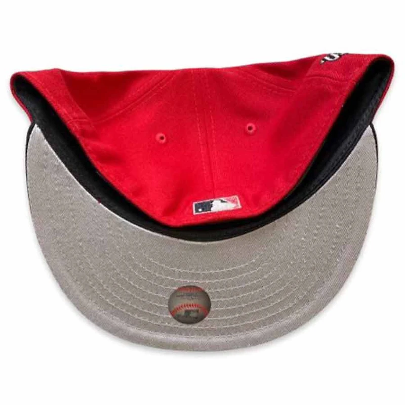 Atlanta Braves Red and Black Two Tone 1992 World Series Patch Gray UV New Era 59Fifty Fitted Hat