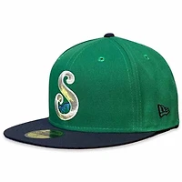 Knoxville Smokies Green and Navy Two Tone New Era 59Fifty Fitted Hat