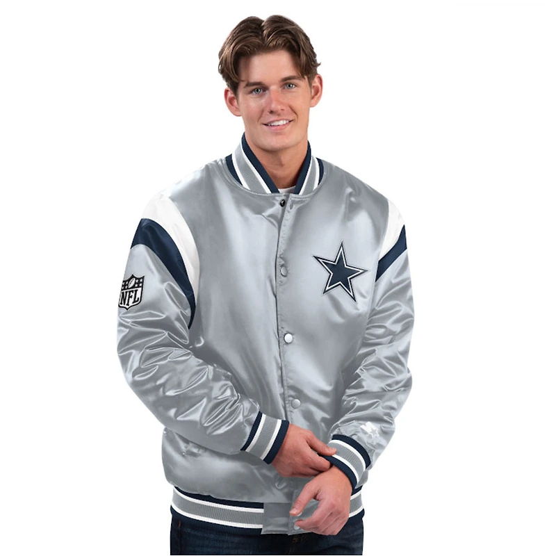 Dallas Cowboys Gray Shutout Starter Satin Jacket