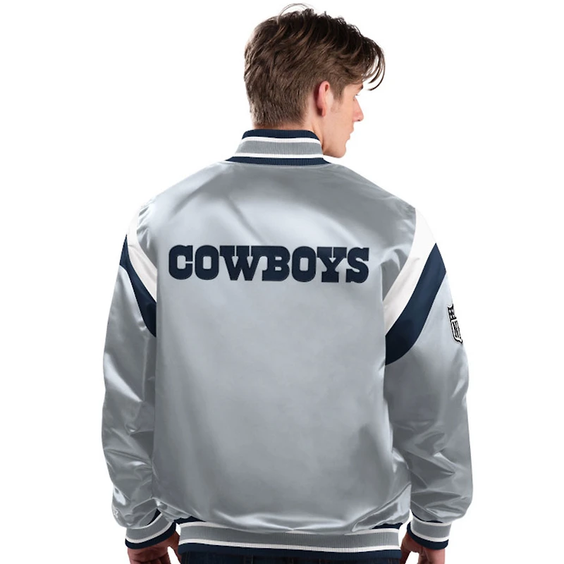 Dallas Cowboys Gray Shutout Starter Satin Jacket