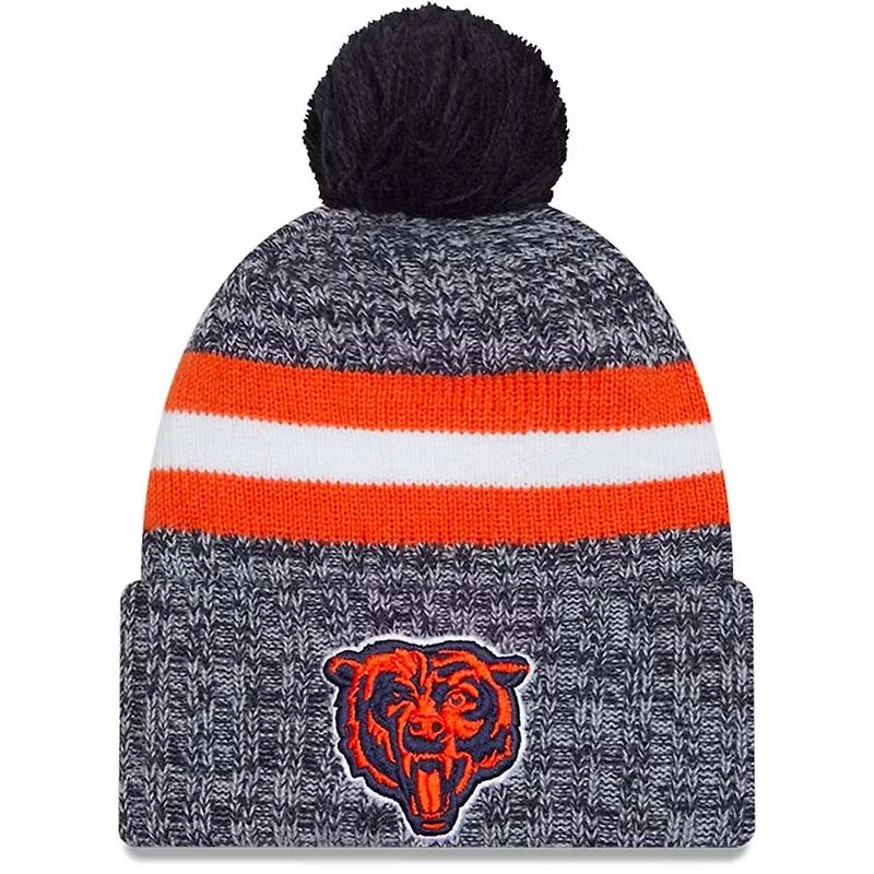 Chicago Bears Navy Orange 2023 New Era Sideline Knit Beanie Hat