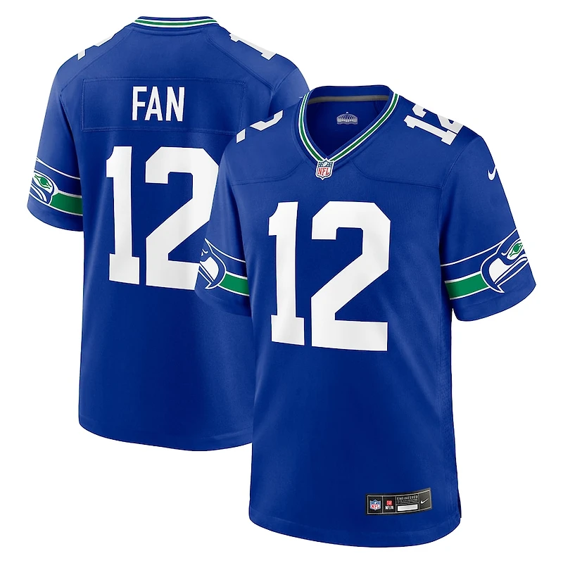 Seattle Seahawks 12th Fan Royal Blue Retro Throwback Nike Game Jersey