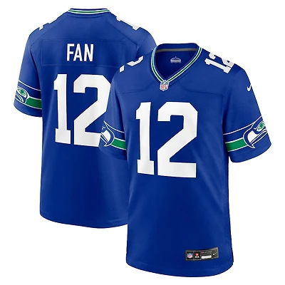 Seattle Seahawks 12th Fan Royal Blue Retro Throwback Nike Game Jersey