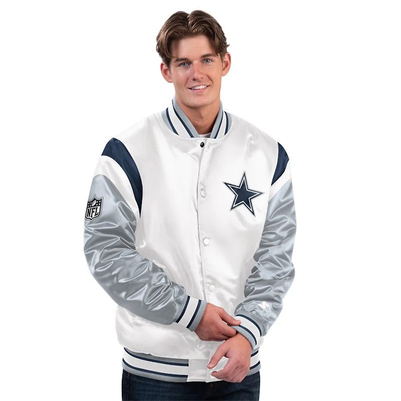 Dallas Cowboys White Shutout Starter Satin Jacket