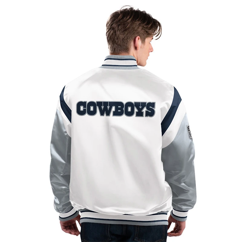 Dallas Cowboys White Shutout Starter Satin Jacket