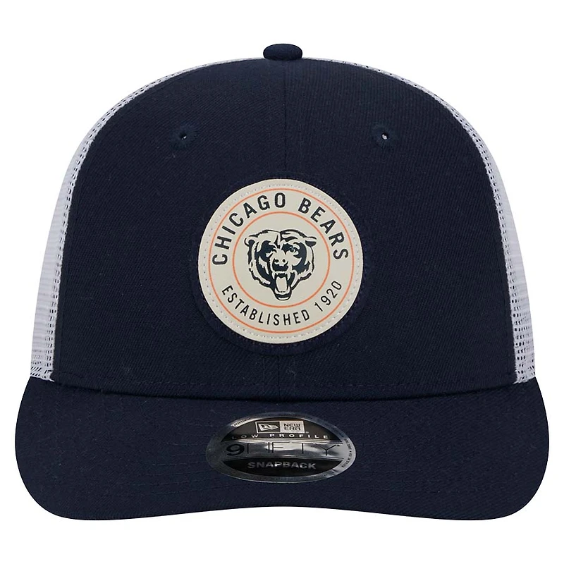 Chicago Bears Navy Circle New Era 9FIFTY Low Profile Snapback Hat