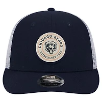 Chicago Bears Navy Circle New Era 9FIFTY Low Profile Snapback Hat