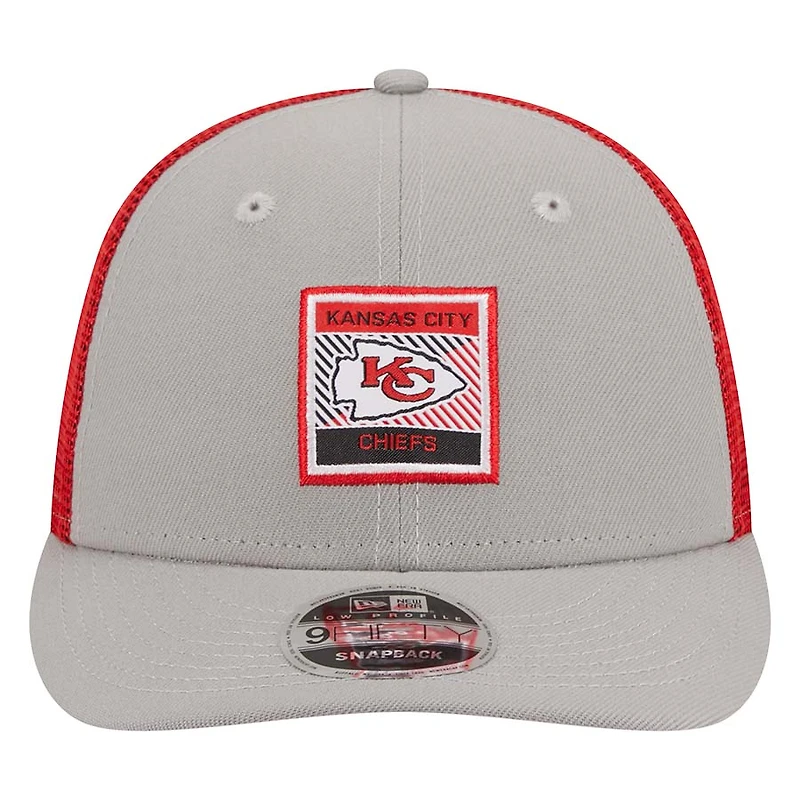 Kansas City Chiefs Gray Red Trucker New Era 9FIFTY Low Profile Snapback Hat