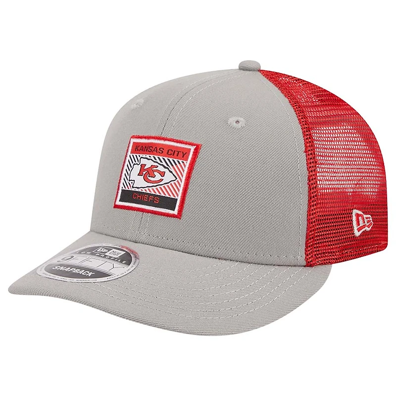 Kansas City Chiefs Gray Red Trucker New Era 9FIFTY Low Profile Snapback Hat