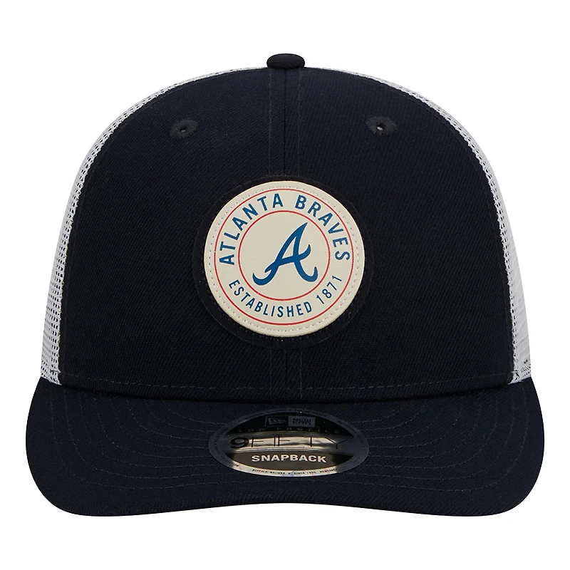 Atlanta Braves Navy Circle New Era 9FIFTY Low Profile Snapback Hat
