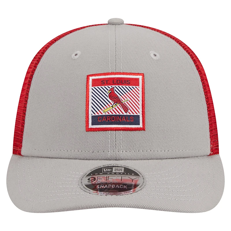 St. Louis Cardinals Gray Red Trucker New Era 9FIFTY Low Profile Snapback Hat