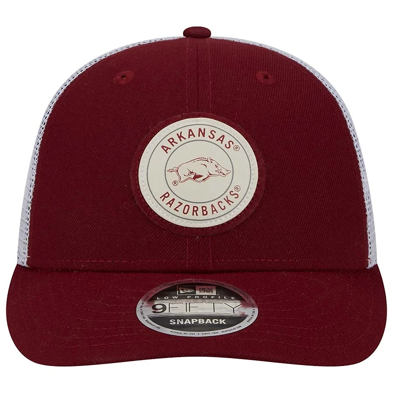 Arkansas Razorbacks Cardinal Red Circle New Era 9FIFTY Low Profile Snapback Hat