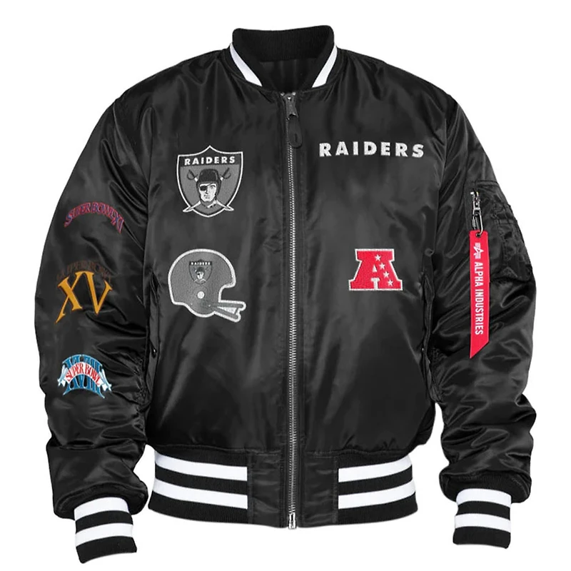 Las Vegas Raiders x Alpha Industries MA-1 New Era Black Reversible Bomber Jacket