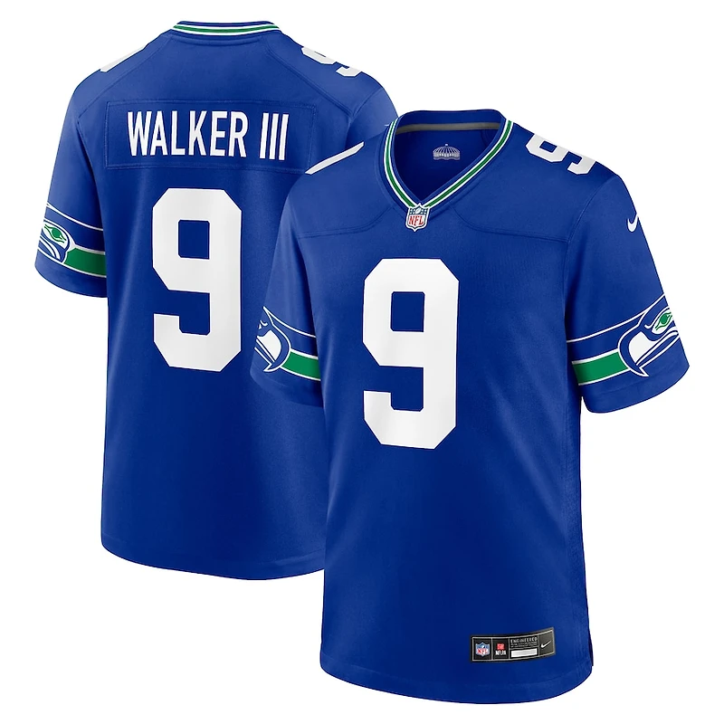 Seattle Seahawks Kenneth Walker III Royal Blue Retro Throwback Nike Game Jersey
