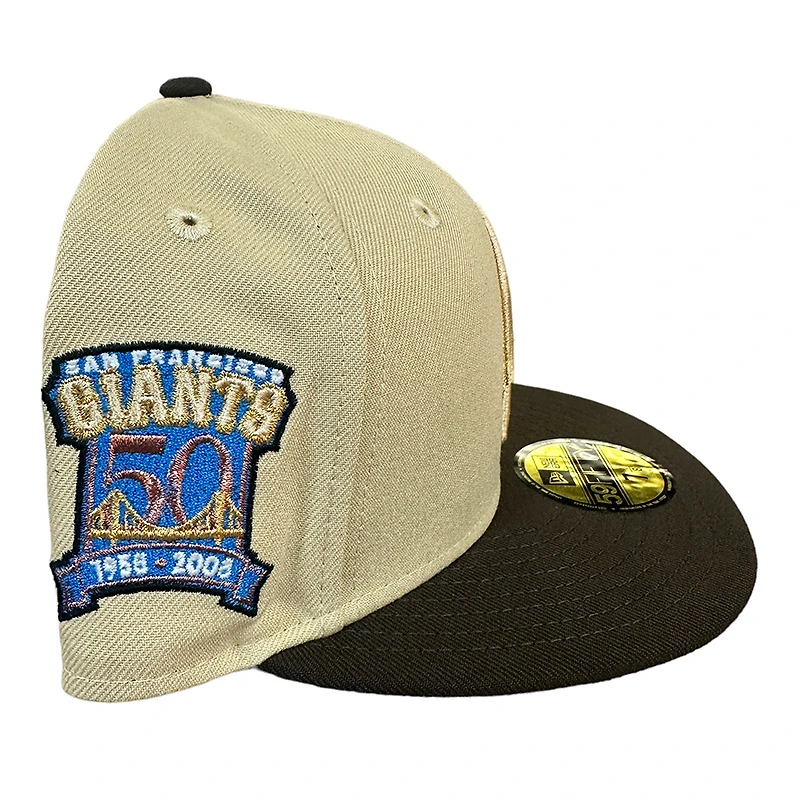 San Francisco Giants Vegas Gold Brown 50th Patch Blue UV New Era 59FIFTY Fitted Hat