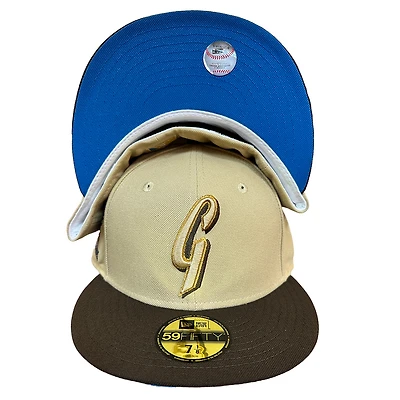 San Francisco Giants Vegas Gold Brown 50th Patch Blue UV New Era 59FIFTY Fitted Hat