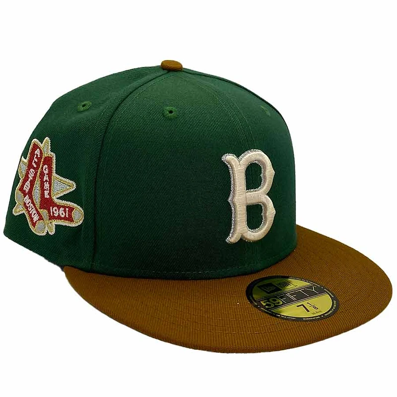 Boston Red Sox Green and Brown Carter 1961 All Star Game Patch Gray UV New Era 59Fifty Fitted Hat